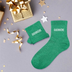 Chaussettes Paillettes Guerriere vert