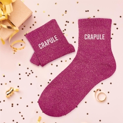 Chaussettes Paillettes Crapule fuschia