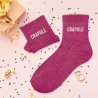 Chaussettes Paillettes Crapule fuschia