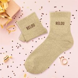 Chaussettes Paillettes Relou beige