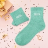 Chaussettes Paillettes Queen bleu turquoise