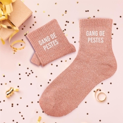 Chaussettes Paillettes Gang De Pestes rose