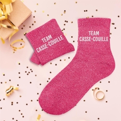 Chaussettes Paillettes Team Casse-Couille fuschia