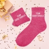 Chaussettes Paillettes Team Casse-Couille fuschia