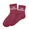 Chaussettes Paillettes Team Emmerdeuse violet foncé