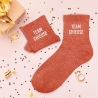 Chaussettes Paillettes Team Chieuse orange