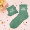 Chaussettes Paillettes Team Raleuse vert