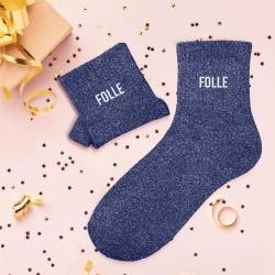 Chaussettes Paillettes Folle bleu foncé