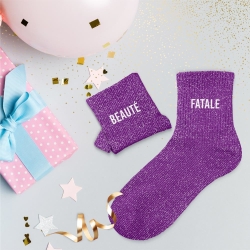 Chaussettes Paillettes Duo Beaute Fatale violet