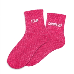 Chaussettes Paillettes Duo Team Connasse fuschia