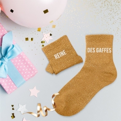 Chaussettes Paillettes Duo Reine Des Gaffes moutarde