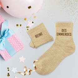 Chaussettes Paillettes Duo Reine Des Emmerde beige
