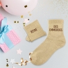 Chaussettes Paillettes Duo Reine Des Emmerde beige