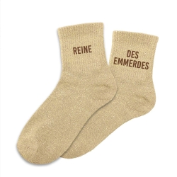 Chaussettes Paillettes Duo Reine Des Emmerde beige