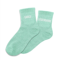Chaussettes Paillettes Duo Garce Legendaire turquoise