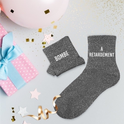 Chaussettes Paillettes Duo Bombe A Retardement gris