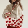 Sac Cabas Velours Cotele Motifs Amour