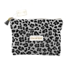 POCHETTE VELOURS COTELE MOTIFS LEOPARD NOIR ESCAPADE