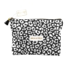 POCHETTE VELOURS COTELE MOTIFS LEOPARD BLANC ESCAPADE