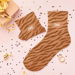 Chaussettes Paillettes Chic zèbre