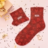 Chaussettes Paillettes Bisou coeurs rouge