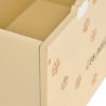 Coffre à roulettes chien bois beige
