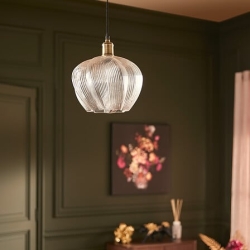 Suspension Phylas diam 37,5 cm verre transparent