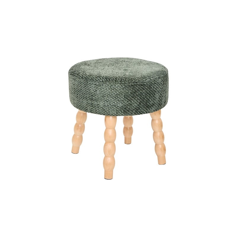 Tabouret d'appoint Spolo chenille vert cèdre