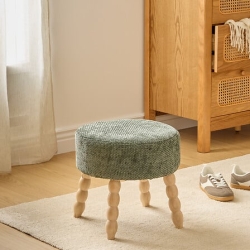 Tabouret d'appoint Spolo chenille vert cèdre