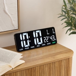 Horloge digitale Garrett long 35 cm noir
