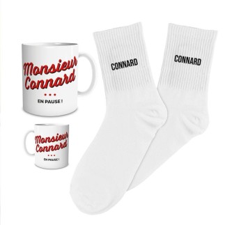 Coffret mug chaussettes connard