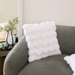 Coussin fourrure 3D ZEPHY 45 x 45 cm polyester blanc