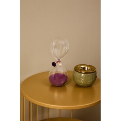 Sablier Belli haut 20 cm verre violet avec charm