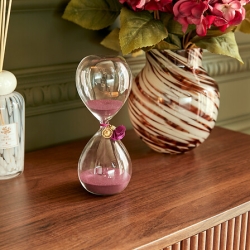 Sablier Belli haut 20 cm verre violet avec charm