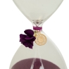 Sablier Belli haut 20 cm verre violet avec charm