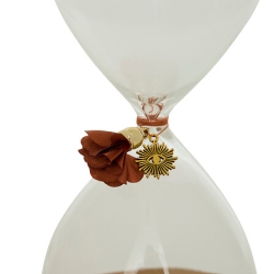 Sablier Belli haut 20 cm verre ocre