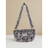 Sac banane coton imprimé AMOUR bleu marine