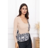 Sac banane coton imprimé AMOUR bleu marine