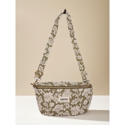 Sac banane coton imprimé AMOUR vert