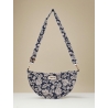 Sac banane demi-lune coton bleu marine