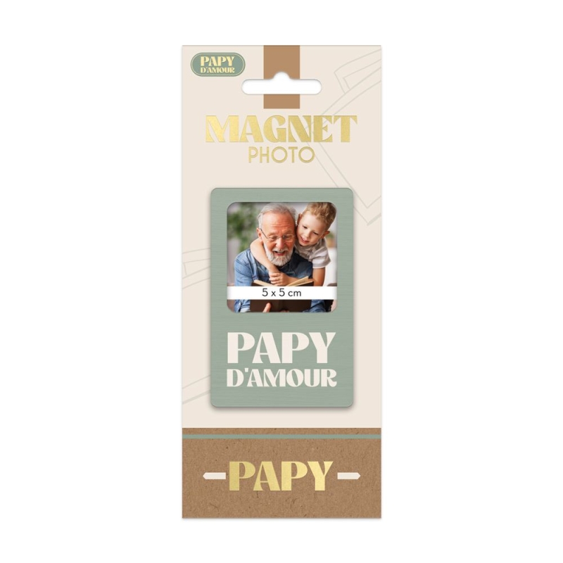 Magnet bois photo papy damour
