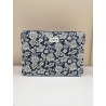 Pochette ordinateur coton AMOUR bleu marine