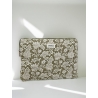 Pochette ordinateur coton AMOUR vert