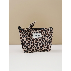Petite trousse coton AMOUR léopard