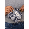 Porte-monnaie coton AMOUR bleu marine