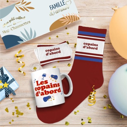 Coffret mug chaussettes copains d'abord