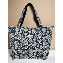Sac cabas coton AMOUR bleu marine