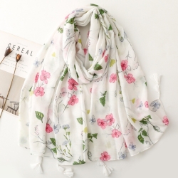 Foulard imprimé fleurs avec...