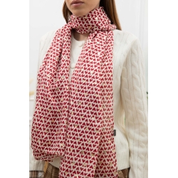 Foulard imprimé mini coeurs rouge