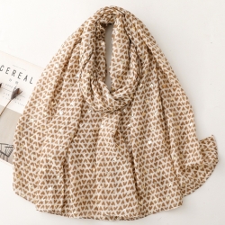 Foulard imprimé mini coeurs beige